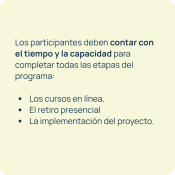 La iglesia de los participantes debe estar ubicada en Estados Unidos, ser hispana y multicultural. (6)